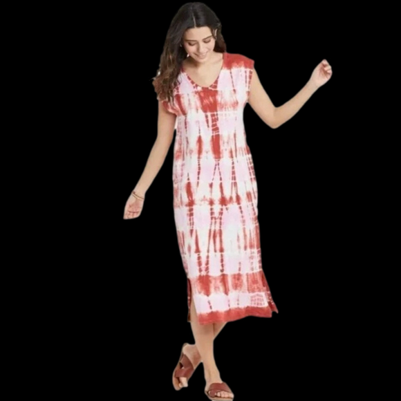 Universal Thread Dresses & Skirts - Universal Thread Red and White Tie-Dye Midi Dress